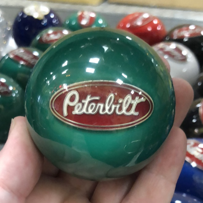 Peterbilt logo 2.25" diameter round gear shift knob