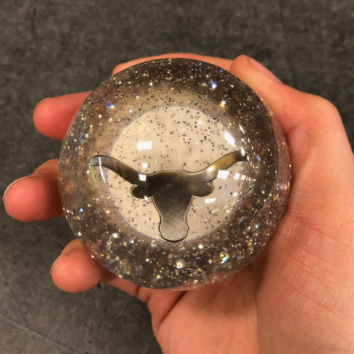 Longhorn embedded 2.25" diameter round gear shift knob