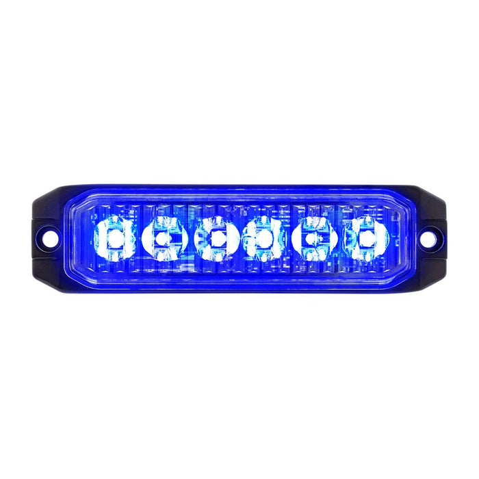 Blue "Competition Series" slim 6 diode LED strobe / warning light