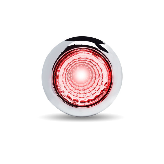 Dual Revolution Red/Blue 1" mini button single-diode LED marker  + auxiliary light w/reflector, threaded back (3 wires)