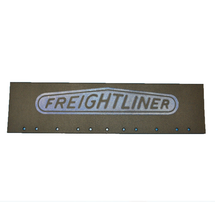 Freightliner 24" x 6" black quarter fender mudflap w/blue stamped logo