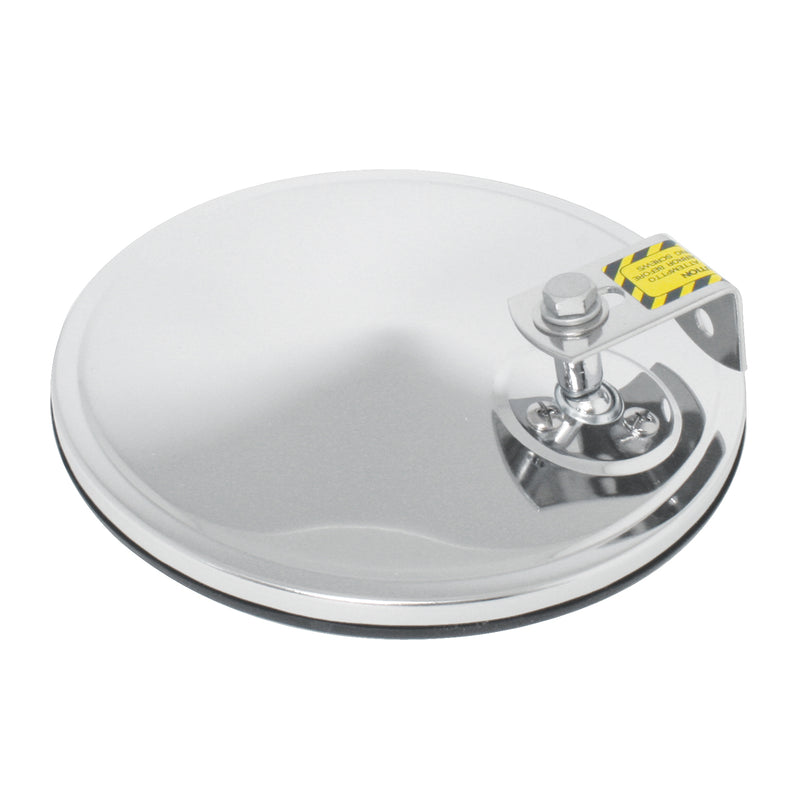 Chrome 8" convex mirror w/offset L-bracket