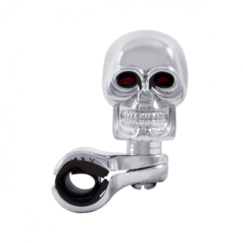 Skull chrome aluminum steering wheel spinner knob