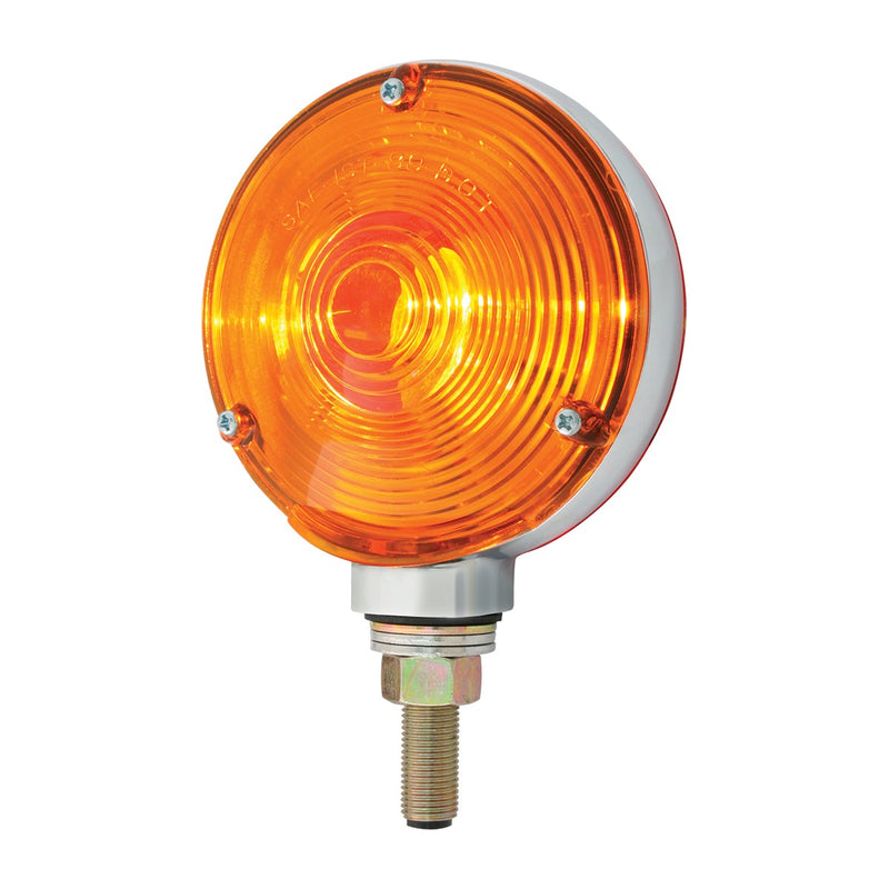 Amber/Red 4" round incandescent double face turn signal pedestal light