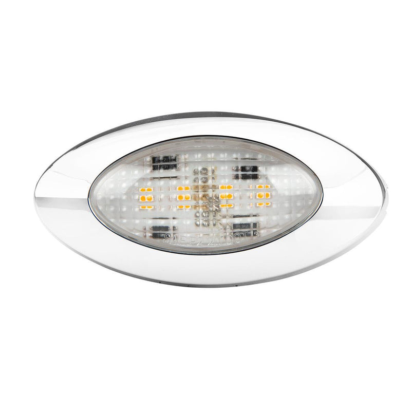 Amber 4 diode small oval y2k LED marker/turn signal light, CLEAR lens - 3 wire