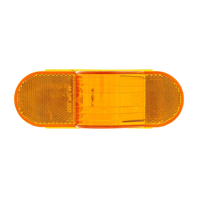 Amber oval 8 diode LED mid-trailer turn signal light w/hump