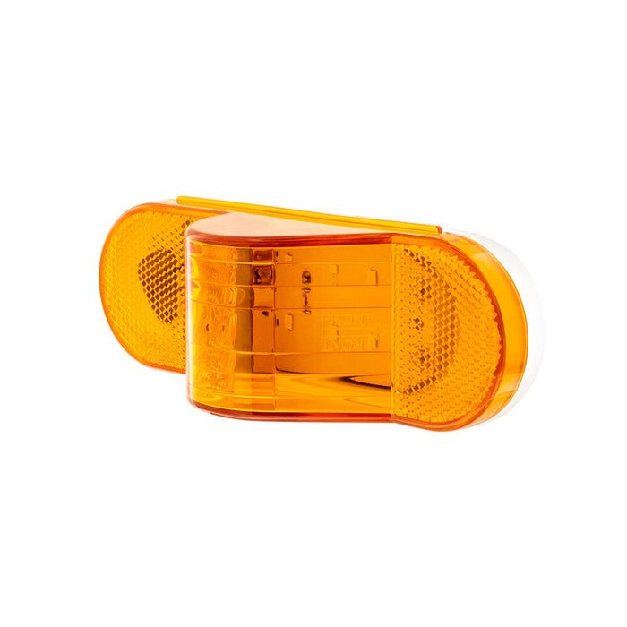 Amber oval 8 diode LED mid-trailer turn signal light w/hump