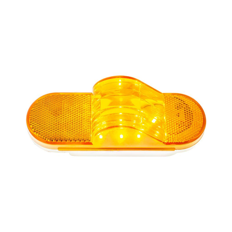 Amber oval 8 diode LED mid-trailer turn signal light w/hump