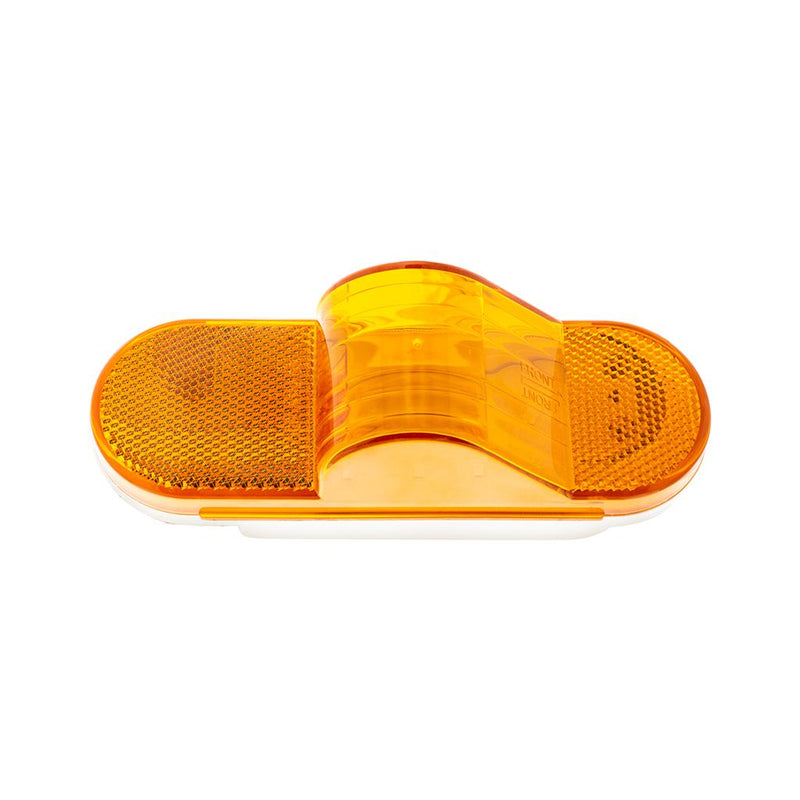 Amber oval 8 diode LED mid-trailer turn signal light w/hump