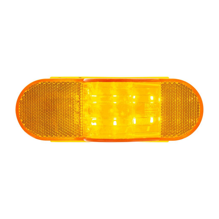 Amber oval 8 diode LED mid-trailer turn signal light w/hump