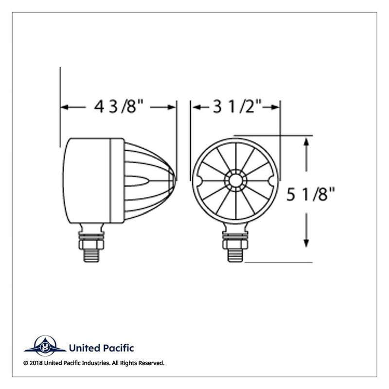 "Torpedo" Amber single-face 3.5" round 17 diode LED turn signal light - CLEAR lens