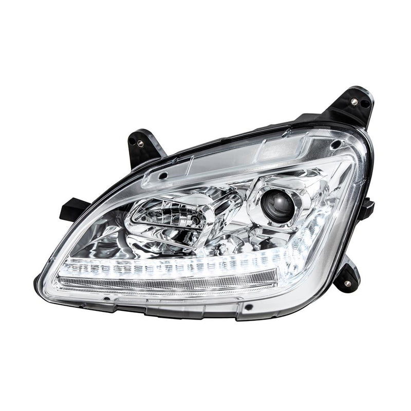Peterbilt 579 projection-style halogen headlight assembly w/sequential LED turn signal - SINGLE