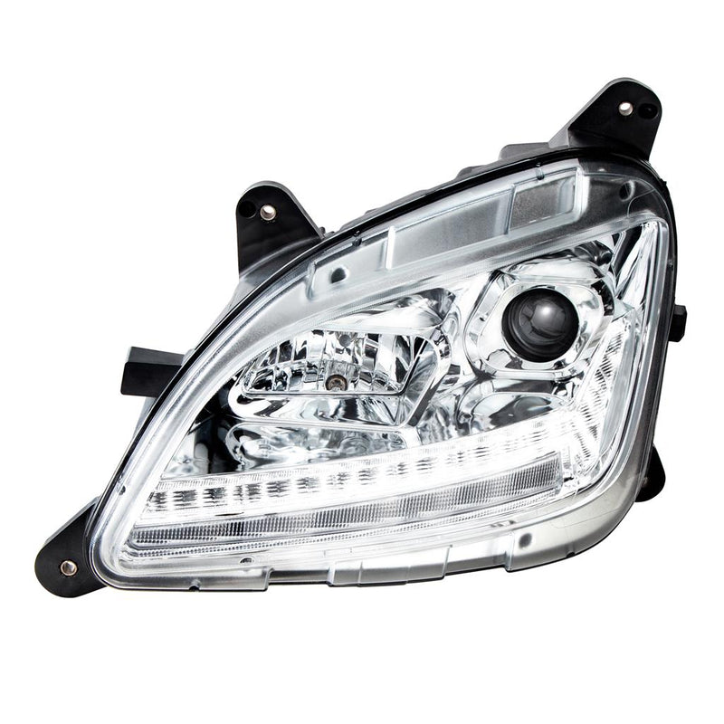Peterbilt 579 projection-style halogen headlight assembly w/sequential LED turn signal - SINGLE