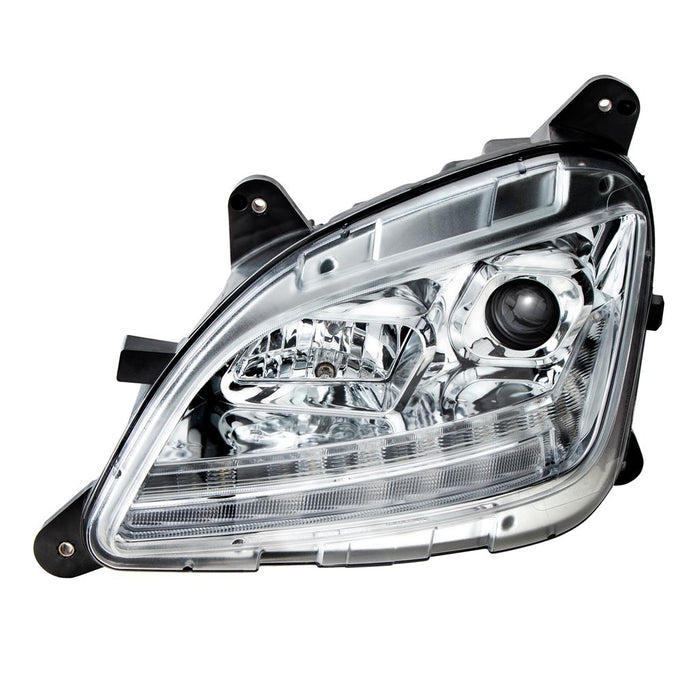 Peterbilt 579 projection-style halogen headlight assembly w/sequential LED turn signal - SINGLE