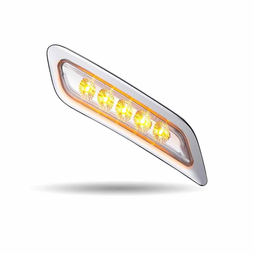 2x Smoked Amber LED Side Marker Lights For Kenworth T680 & Peterbilt 567 – DOT Approved