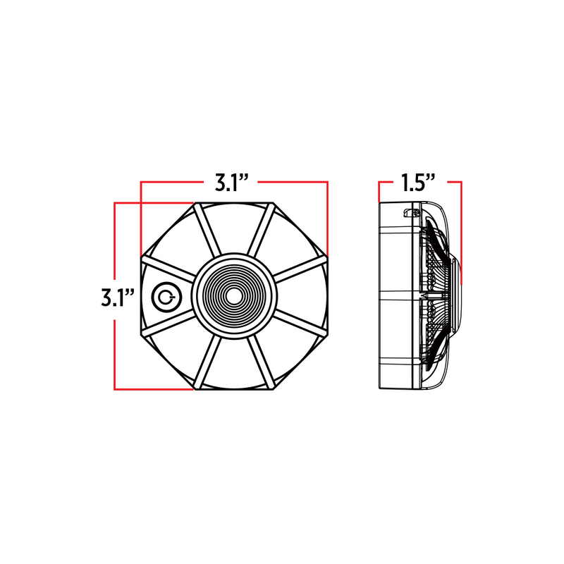3" dual color portable/magnetic/hangable hazard LED light