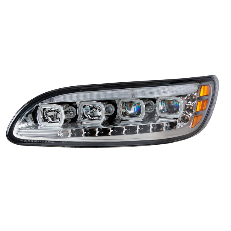 Peterbilt 386/387 2005-2015 chrome quad ALL LED headlight with sequential LED turn signal