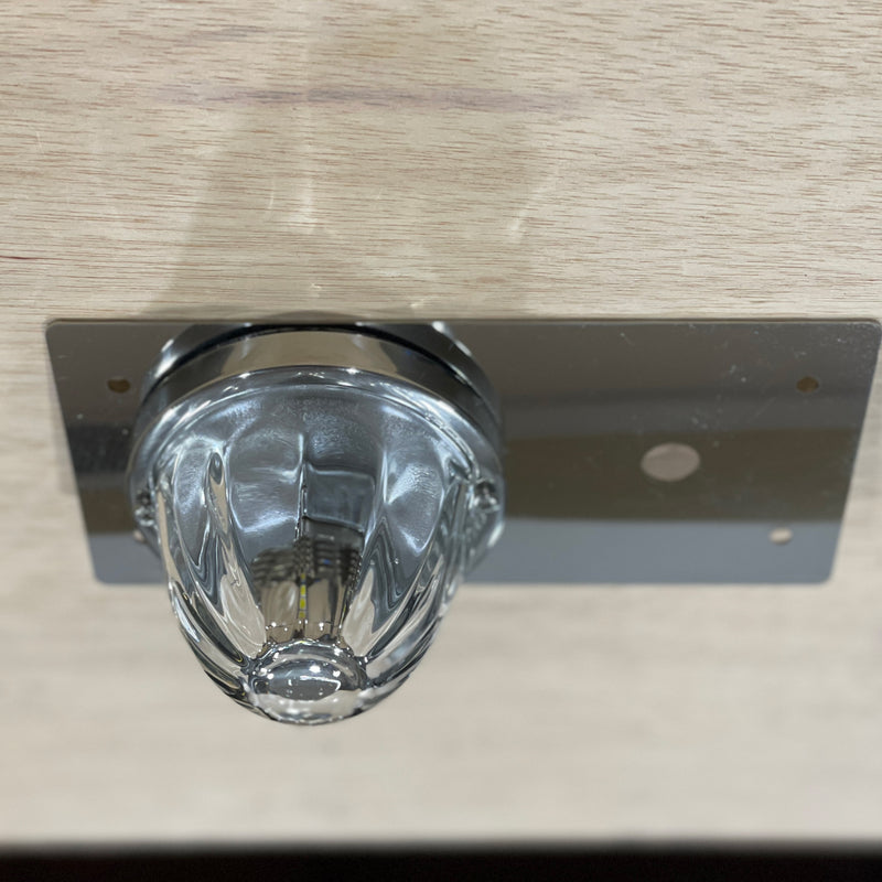 Freightliner Classic stainless steel single watermelon dome light plate with switch hole