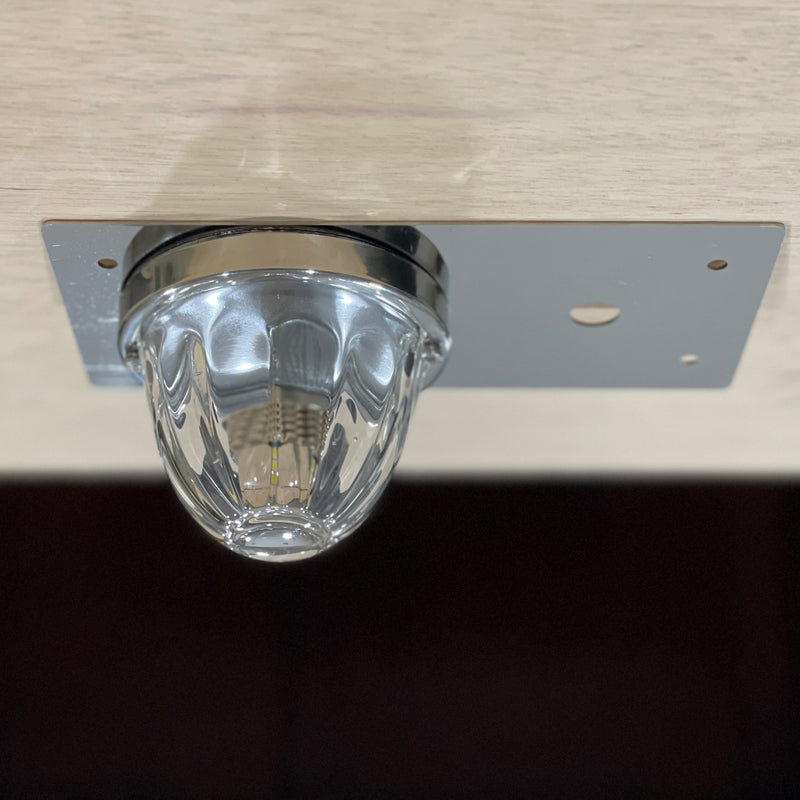 Freightliner Classic stainless steel single watermelon dome light plate with switch hole