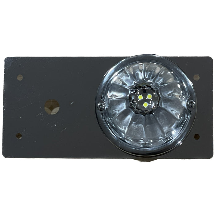 Freightliner Classic stainless steel single watermelon dome light plate with switch hole