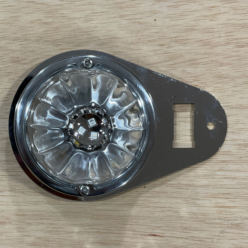 Kenworth W900 stainless steel single watermelon dome light plate with switch hole