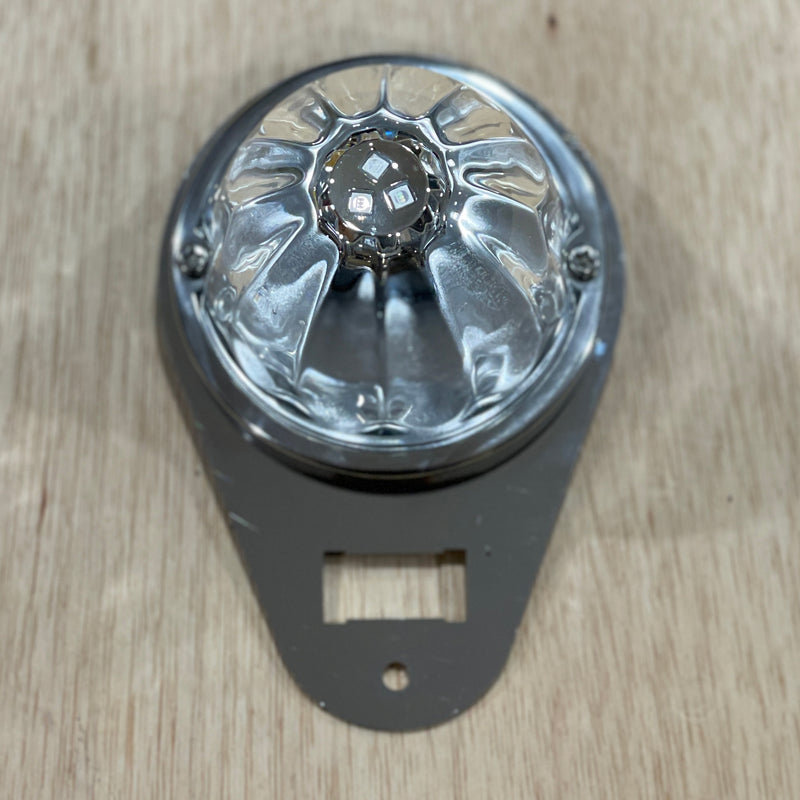 Kenworth W900 stainless steel single watermelon dome light plate with switch hole