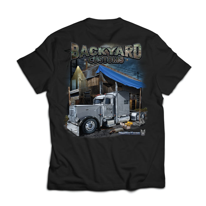 Backyard Customs trucker tee shirt