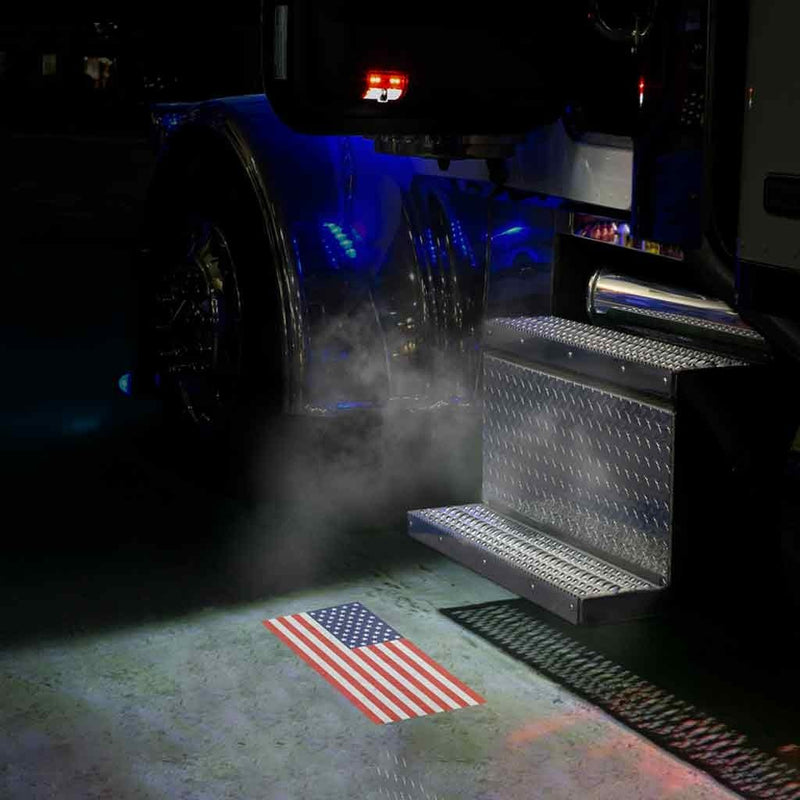 Peterbilt 384/386/389 or Kenworth W900/T800 LED 6-color door light with ground effect