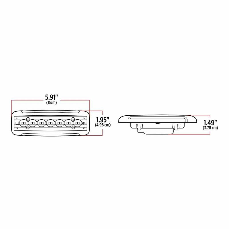 Kenworth T680 / Peterbilt 579 6-color LED replacement dome light amber/blue/green/purple/red/white - SINGLE