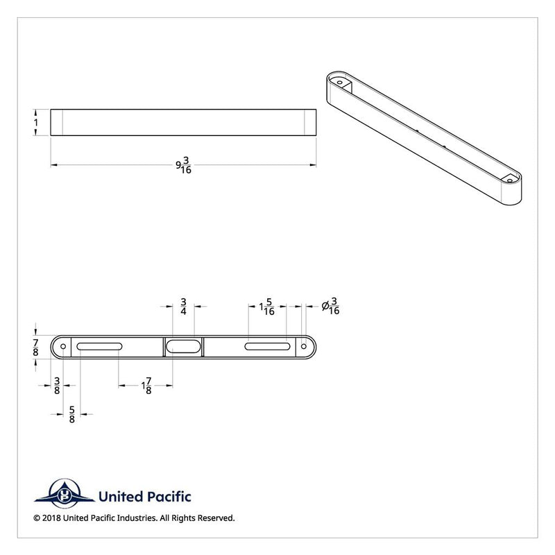 Chrome single-face long LED light bar housing ONLY