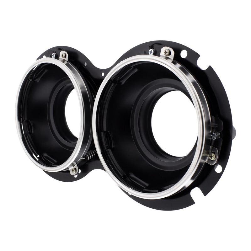 Peterbilt 359-style dual round headlight bucket assembly for LED headlights - SINGLE