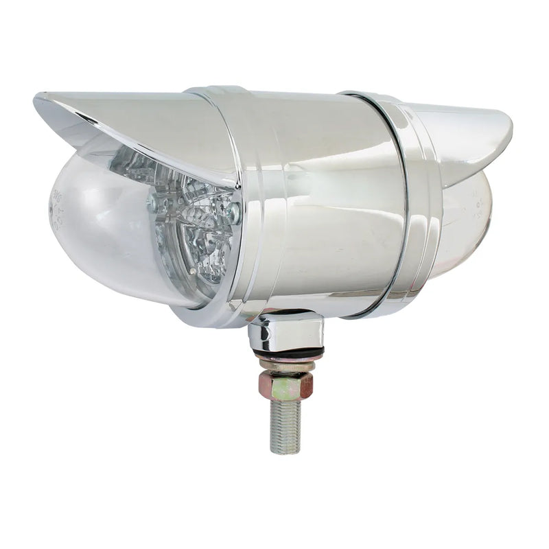 Spyder Amber/Red 2 face watermelon-style LED turn signal light, CLEAR LENS - SINGLE