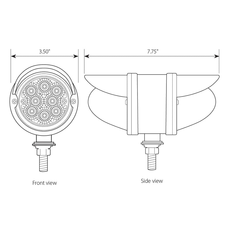 Spyder Amber/Red 2 face watermelon-style LED turn signal light, CLEAR LENS - SINGLE