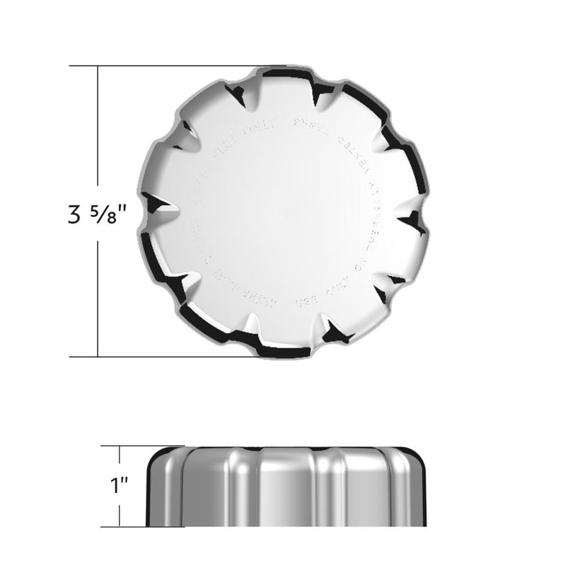 Volvo chrome plastic fuel cap cover - NON locking