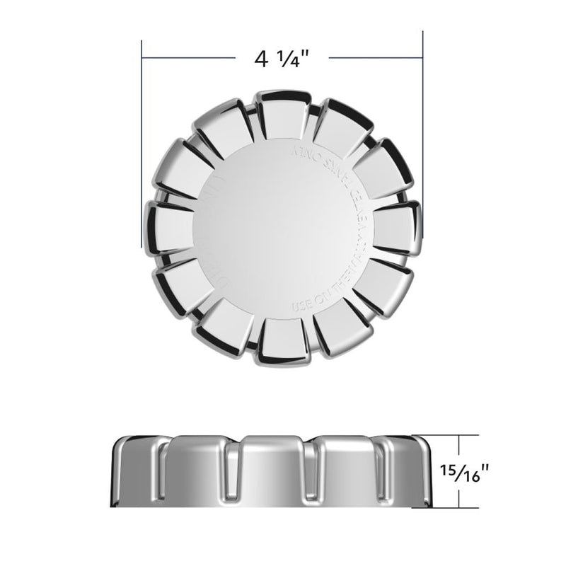 Kenworth chrome plastic fuel cap cover - NON locking
