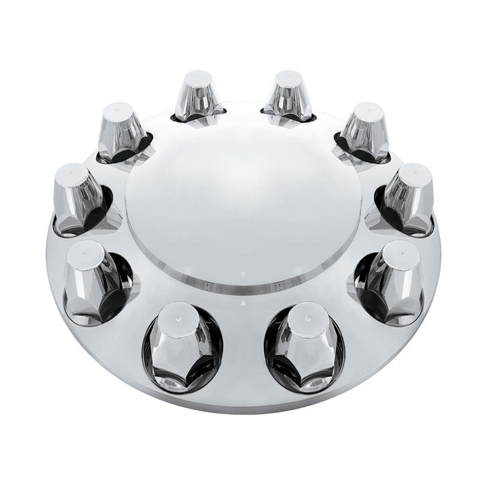Chrome plastic front axle cover with 33mm push on lugnut covers - SINGLE