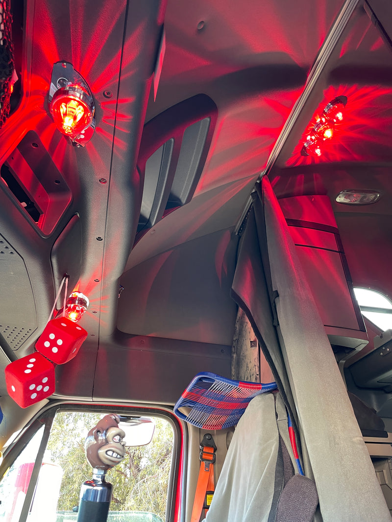 Freightliner Cascadia 2008-2018 stainless steel overhead dome light plate w/holes for 1 watermelon light and 1 toggle switch