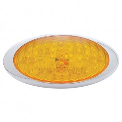 "Phantom III" Amber 48 diode jumbo-sized surface mount LED turn signal light w/chrome bezel