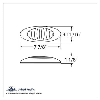 "Phantom III" Amber 48 diode jumbo-sized surface mount LED turn signal light w/chrome bezel