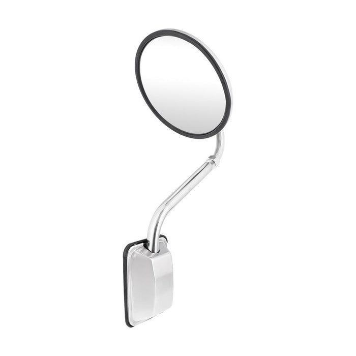 Stainless steel convex 8" round pod mount hood mirror - SINGLE
