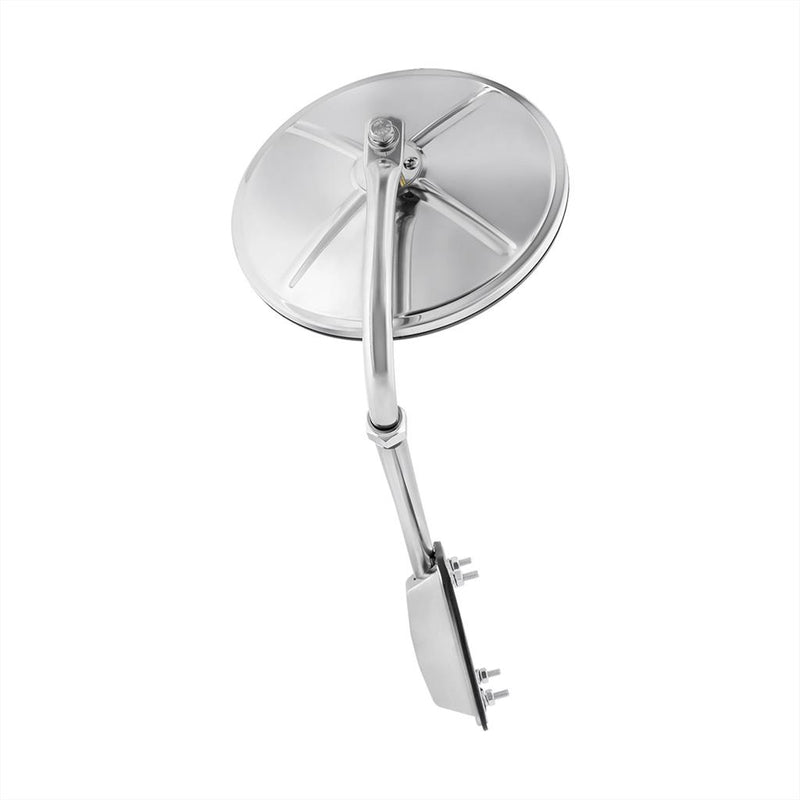 Stainless steel convex 8" round pod mount hood mirror - SINGLE