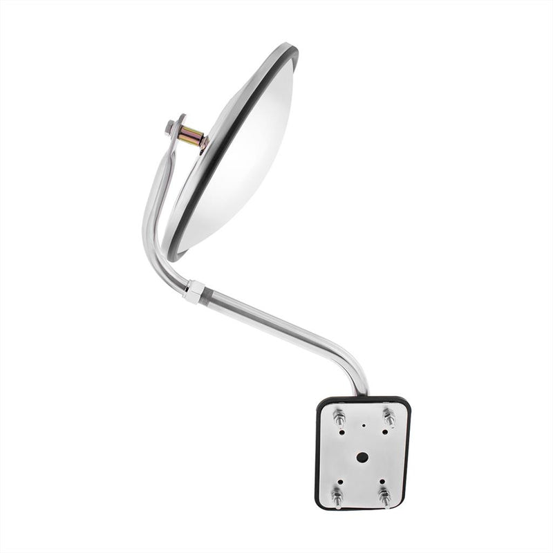 Stainless steel convex 8" round pod mount hood mirror - SINGLE