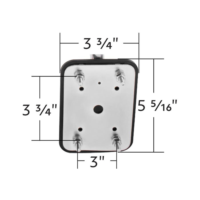 Stainless steel convex 8" round pod mount hood mirror - SINGLE