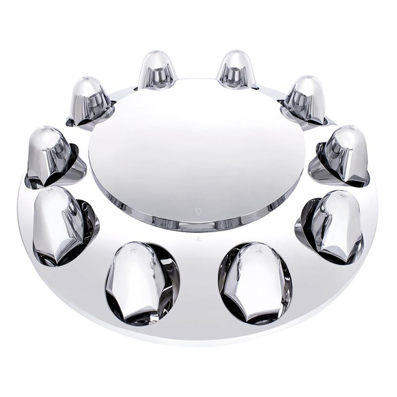 Chrome ABS plastic front axle cover w/ten 1-1/2" push on nut covers