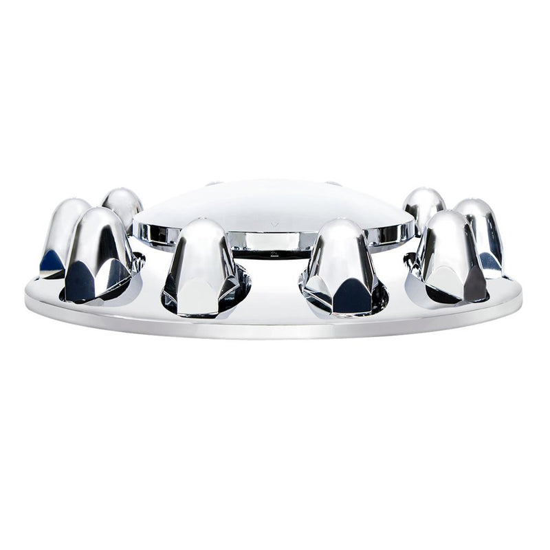 Chrome ABS plastic front axle cover w/ten 1-1/2" push on nut covers