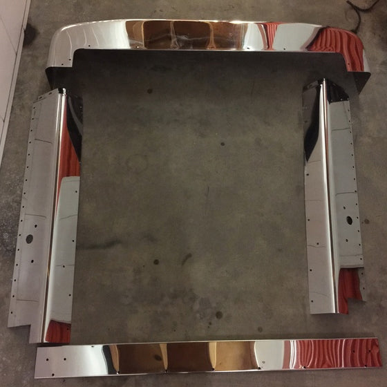 Peterbilt 379 short hood stainless steel grill surround