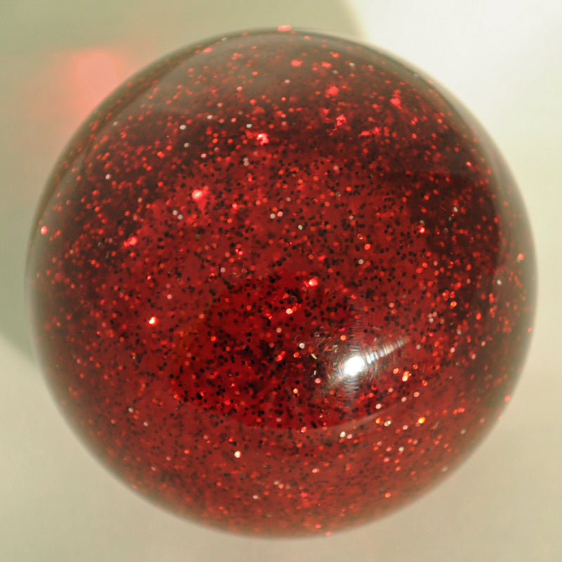 Glitter 2.25" diameter round gear shift knob w/ 1/2" x 13 adapter