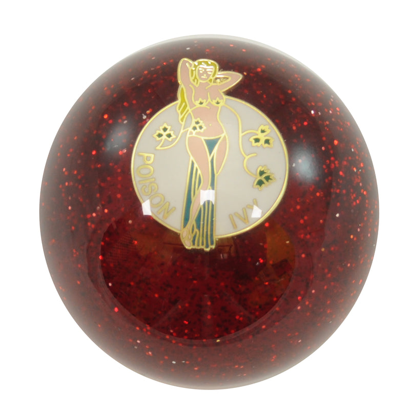 Poison Ivy embedded 2.25" diameter round gear shift knob
