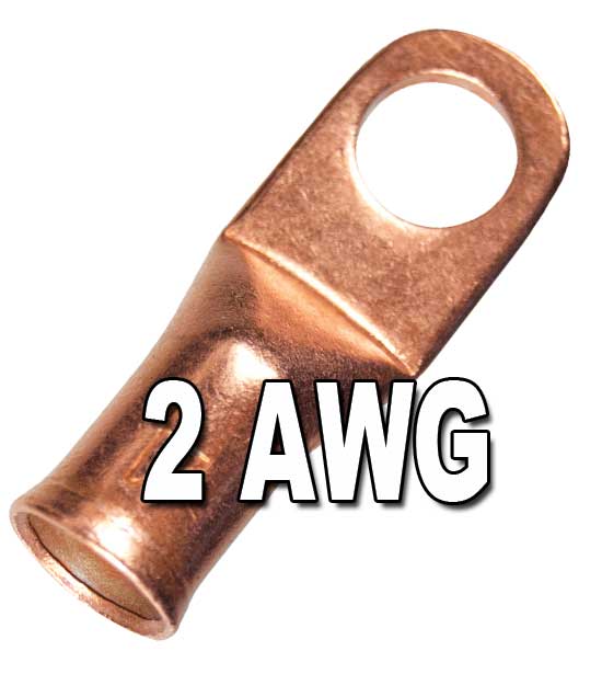 3/8" stud seamless tubular copper lug - 5 pieces