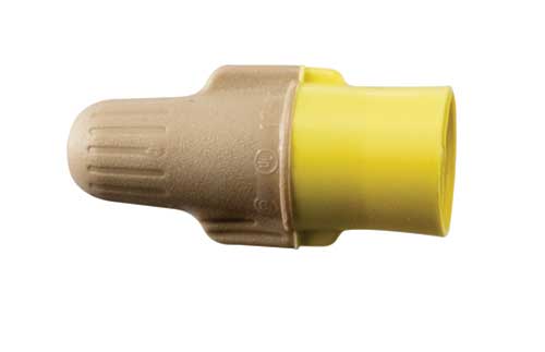 22-12 gauge tan/yellow soft vinyl twist connector - 6 pieces